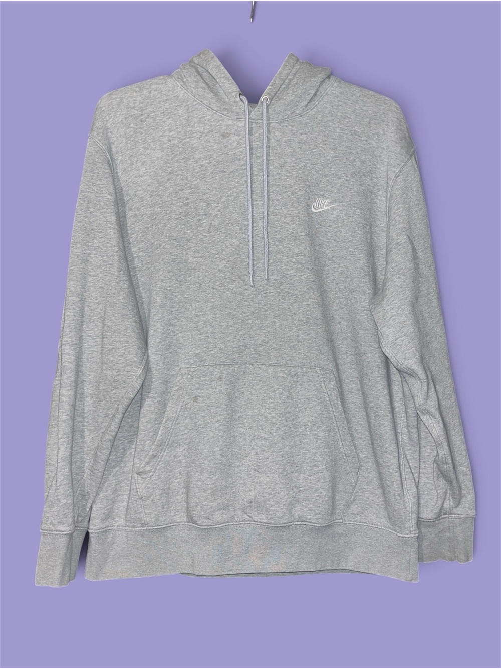 Nike Light Gray Pullover Hoodie with Small Logo